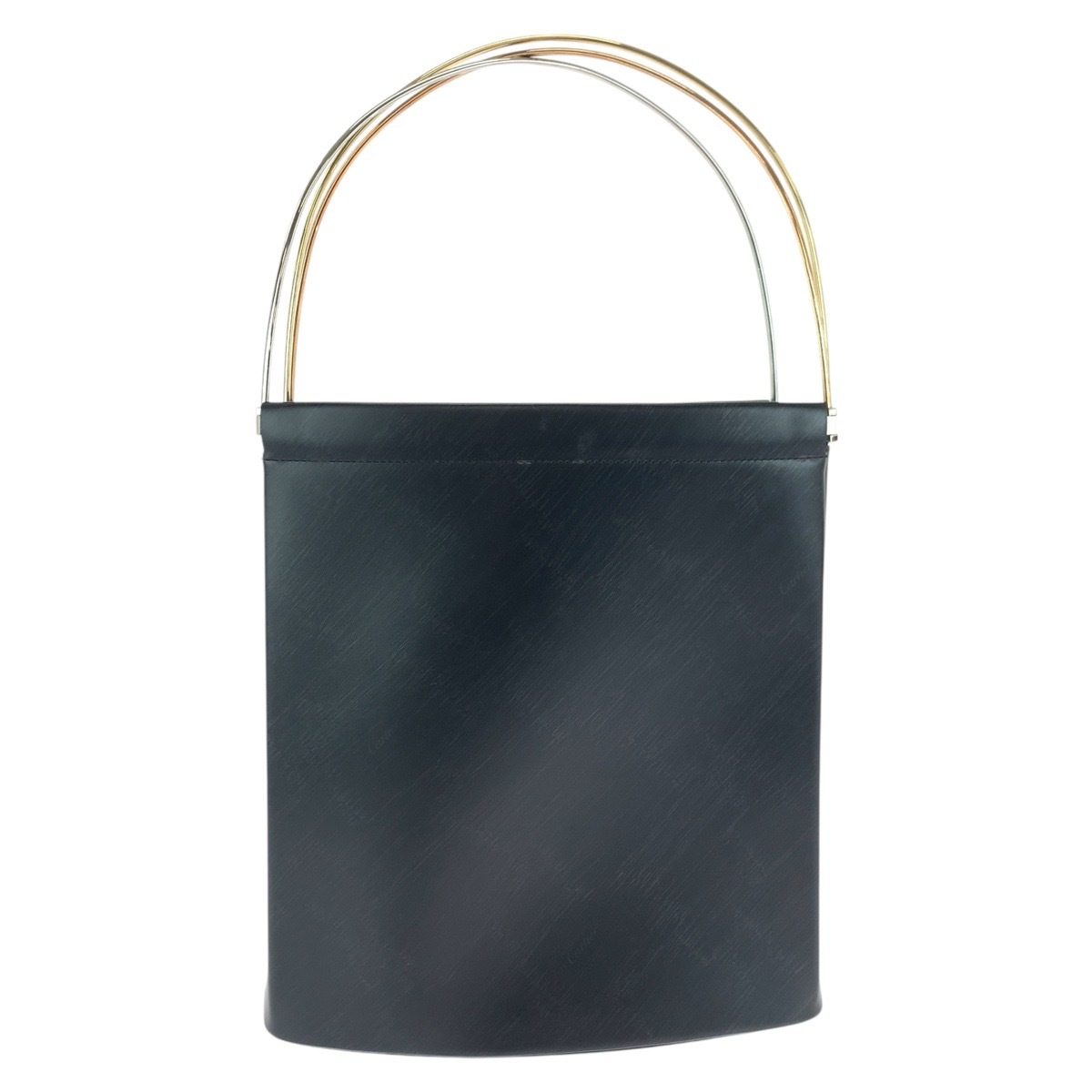 美品 トリニティ ブラック 黒 シルバー金具 レザー ハンドバッグ レディース 502300