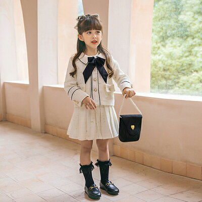 入学式女の子フォーマルスーツ子服セットアップスカートセットプlリーツスカートキッズジャケット蝶結び子スーツ卒業式3点セットジュニア服七五三発表会カジュアル普段着ヘアピンエレガント