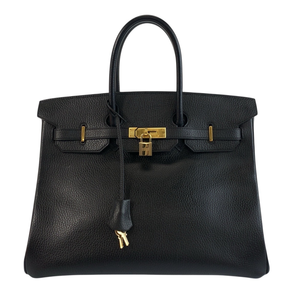 美品 バーキン 35 ブラック 黒 ゴールド金具 アルデンヌ ハンドバッグ トートバッグ C刻印 レディース 503651