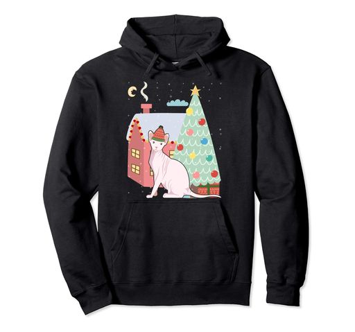 スフィンクス猫サンタクリスマスツリーおかしい パーカー