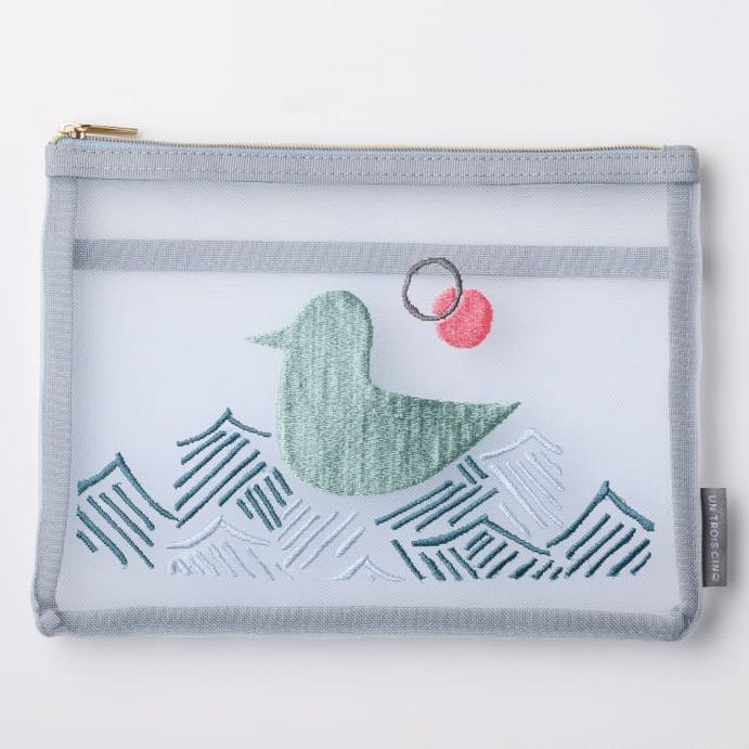 （まとめ買い）ムラタトモコ 刺繍 メッシュポーチ Seabird（海鳥） UTN311 [x3]
