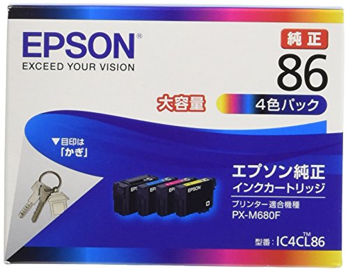 エプソン 純正 インクカートリッジ 鍵 IC4CL86 4色パック 大容量