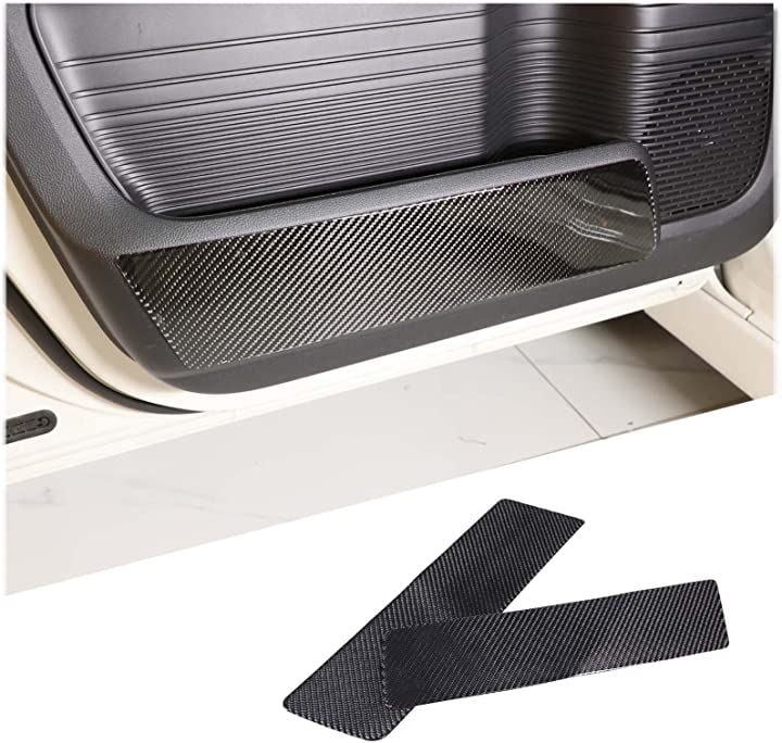 FOR Honda N-BOX 2017-2021年適用 ホンダN-BOX 2018 2019 2020 ドアキックパネルステッカー( 黒-ケーボン繊維)