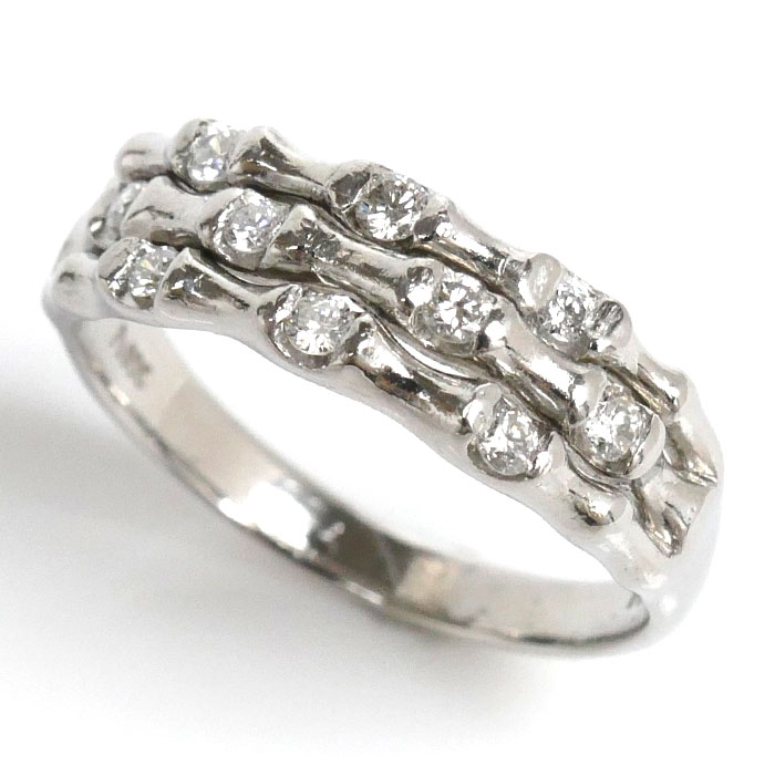 Pt900プラチナ リング指輪 ダイヤモンド0.29ct 13号 4.2g レディース 中古