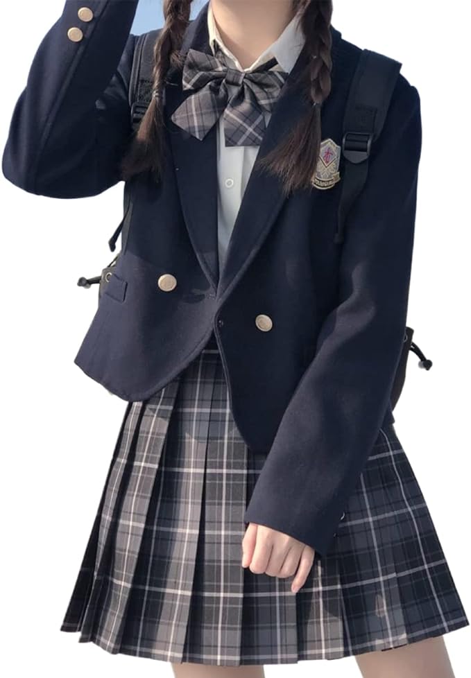 [Sky]女子高生 制服 学生 スクール コスプレ ファッション レディース リボン ブレザー スカート チェック 5点セット 学生服 JK制服 ジャケット 文化祭 卒業式スーツ お揃い 6,508円
