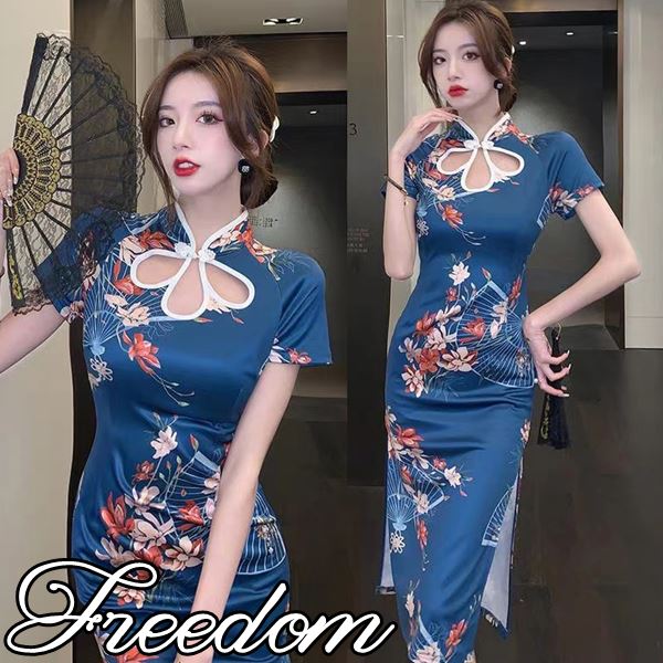 M～XLチャイナドレス チャイナ セクシー キャバ チャイナドレス チャイナ ドレス コスチューム コスプレ 衣装 パーティー イベント ハロウィン クリスマス インスタ 撮影 アイドル脚魅せサ