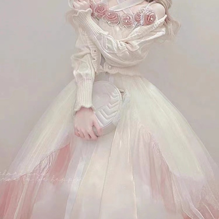 ロリータドレスピンクローズロリータワンピースコスプレプリンセススカート
