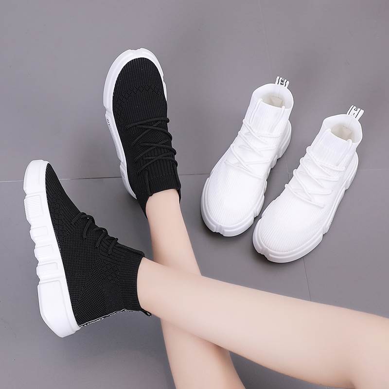 ハイカット スニーカー レディース 白 黒 4cmヒール 厚底 ラウンドトゥ 痛くない 歩きやすい 柔らかい きれいめ シンプル ラフ 無地 オールシーズン 通学 デート お出かけ 休日 デイリー 2
