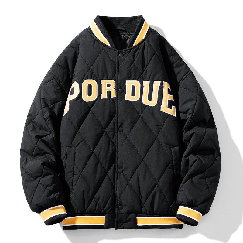 ファッシ野球のユニフォームョンメンズファッションジャケット中綿ジャケットジャケットショートアウタード暖かい防寒寒さ対策