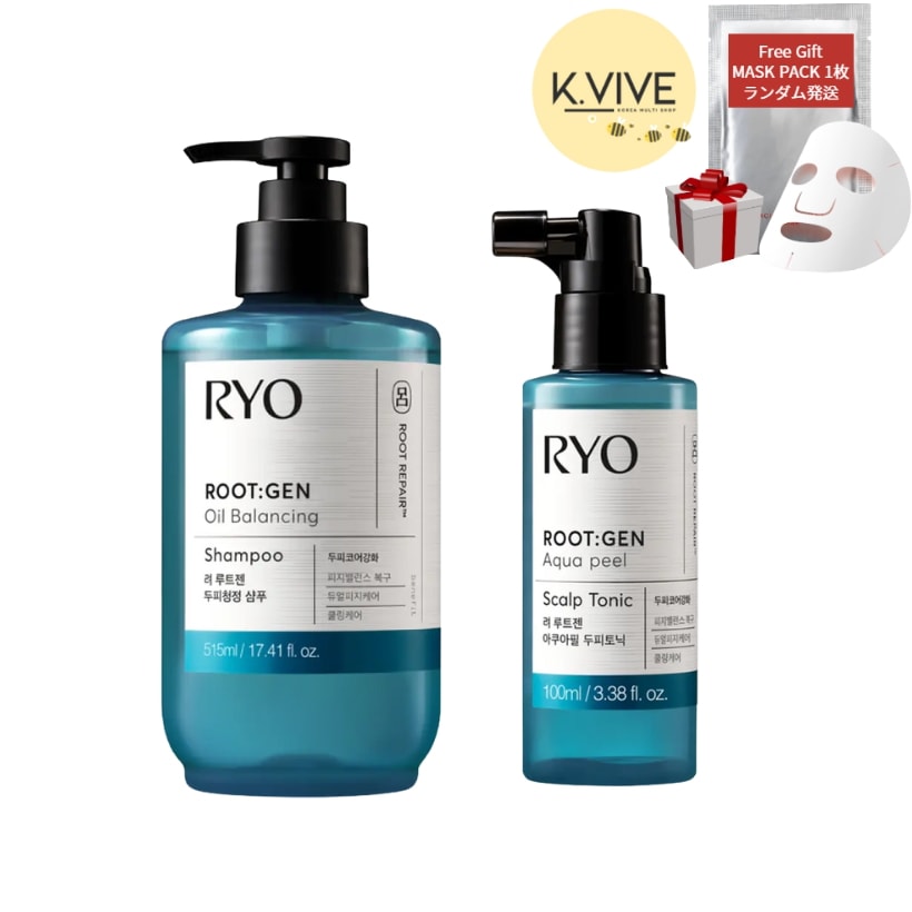 ルートゼン クーリング シャンプー 515ml/アクアフィル 頭皮トニック 100ml/健やかな頭皮ケア/頭皮コンディションをサポート/韓国頭皮ケア