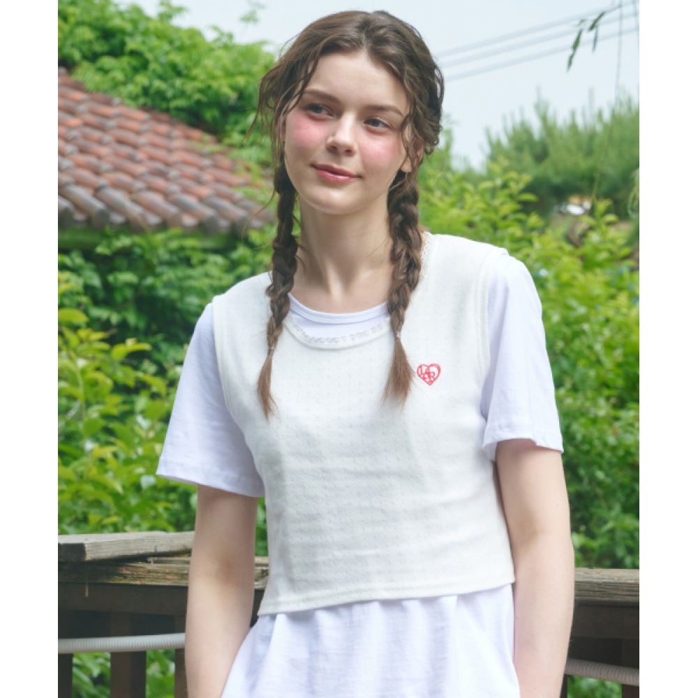 ロッシーローレースアイレットスウェットシャツホワイト