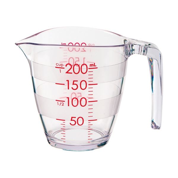 （まとめ）目盛りが見やすい計量カップ 200ml クリア K649CL 1個 [x5セット]