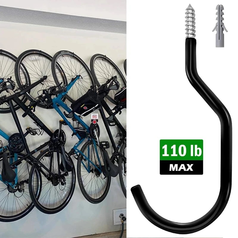 頑丈な自転車収納フックセット,50個または2個,ガレージ,地下工具,店舗の壁,天井に掛けるガーデンホースコード