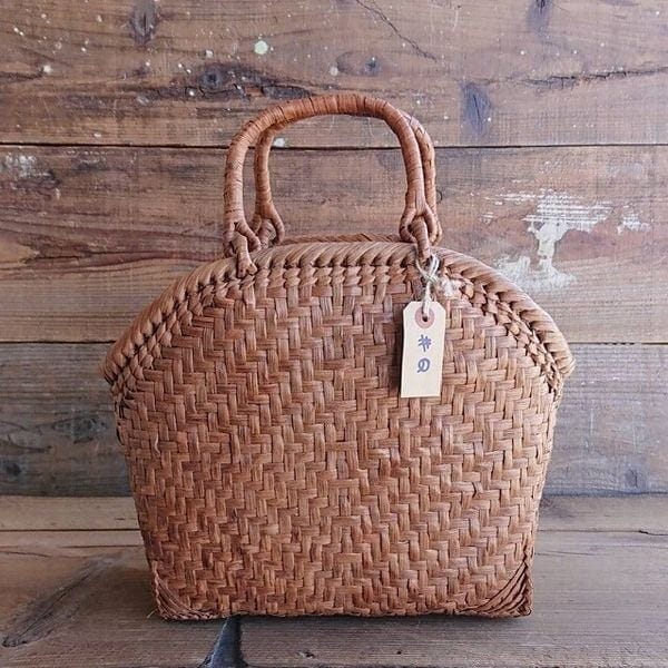 かごバッグ レディースバッグ レディースファッション 山葡萄 籠バッグ 内布付き #1534 山型