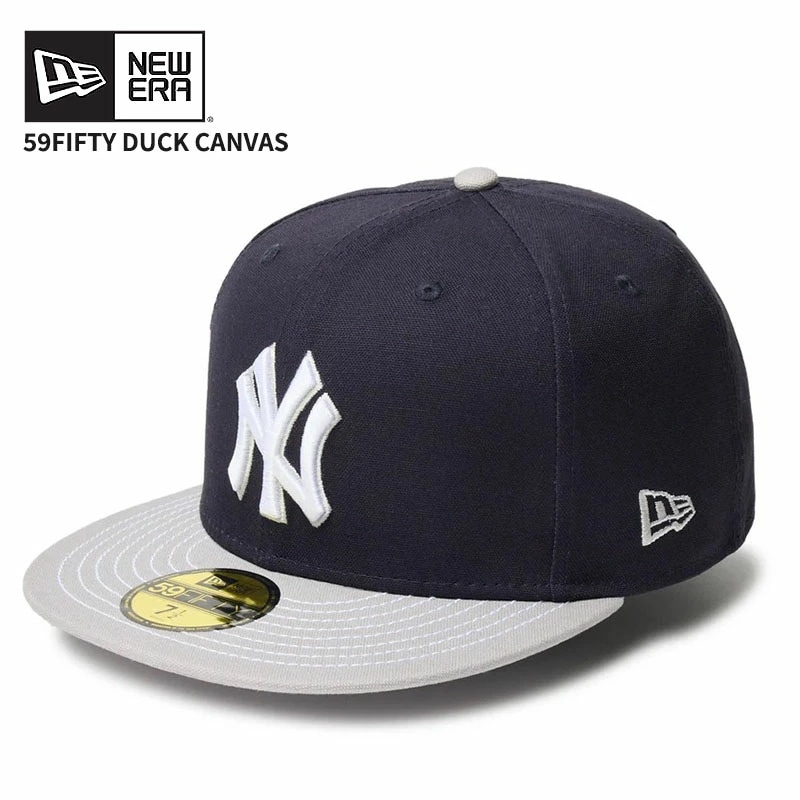 ニューエラ メンズ キャップ 帽子 レディース NEW ERA 59FIFTY Duck Canvas ニューヨーク・ヤンキース ネイビー グレーバイザー 14388860 5,676円