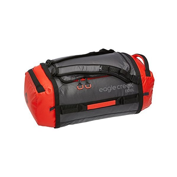 Eagle Creek Unisex Cargo Hauler Duffel 60L， Flame/Asphalt， Ultra-Light Convertible Bag Backpack 並行輸入