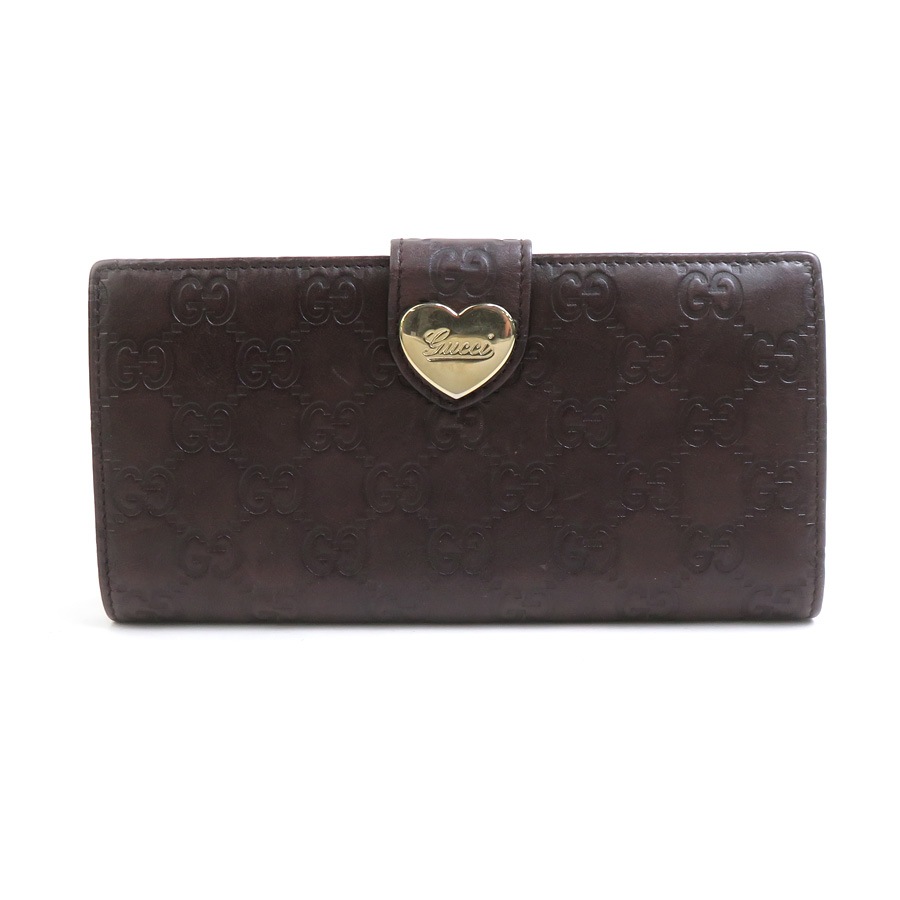 グッチ GUCCI 二つ折り長財布 グッチシマ レザー ダークブラウン ゴールド レディース 203550 e60795g 18,352円