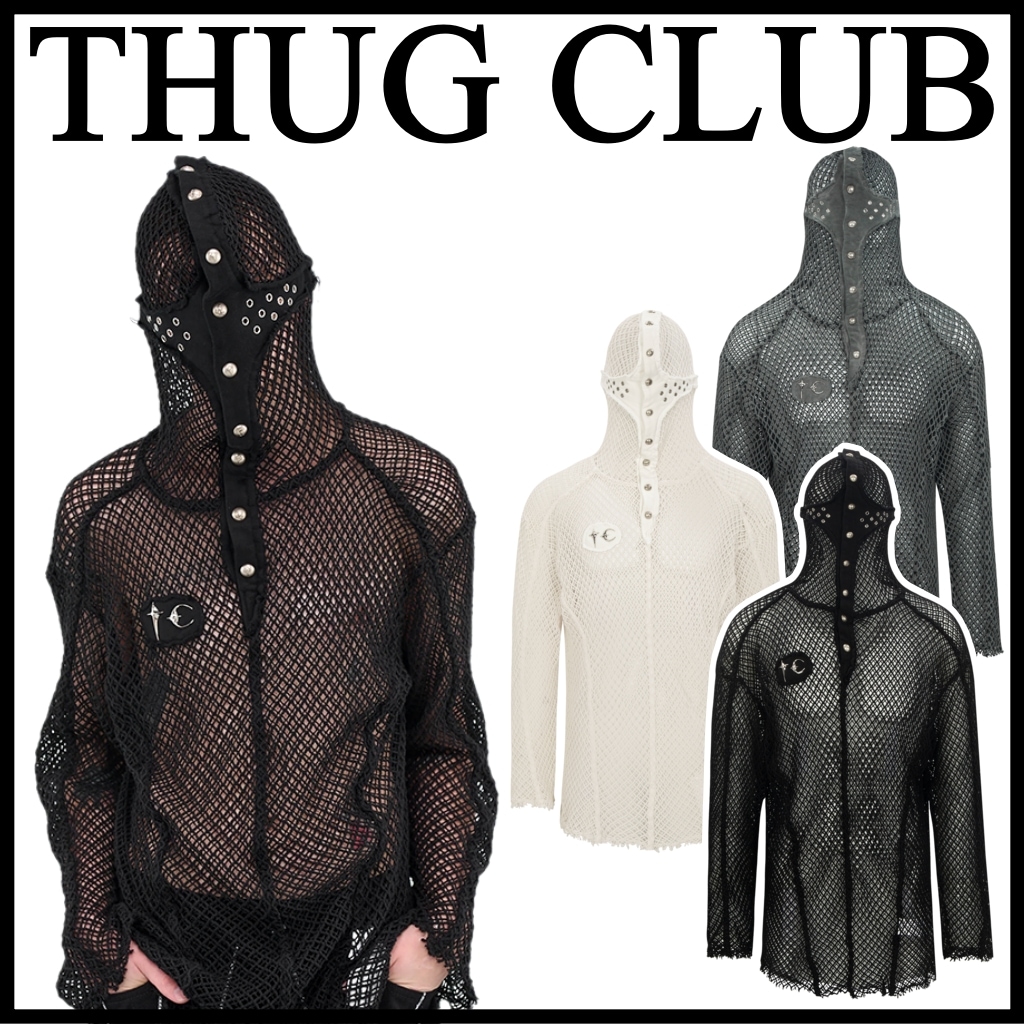 【Thug Club】 MIthril Hoodie Sleeve [正規品] THUGCLUB フーディー 韓国 サグクラブ パーカー メッシュ