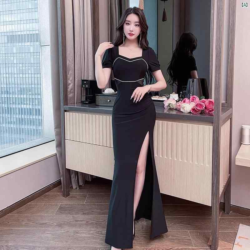 レディースレディースレディース仕事着 ホテル 作業着 エチケット レセプション ドレス スリット ウェルカム ロング ローカット サウナ ナイトドレス