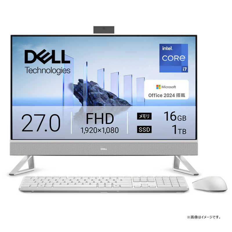 DELL　デル　デスクトップパソコン [ 27型 / Win11 Home / Core i7 / メモリ16GB / SSD1TB / Office ] パールホワイト　AD69-FNHBC 119,900円
