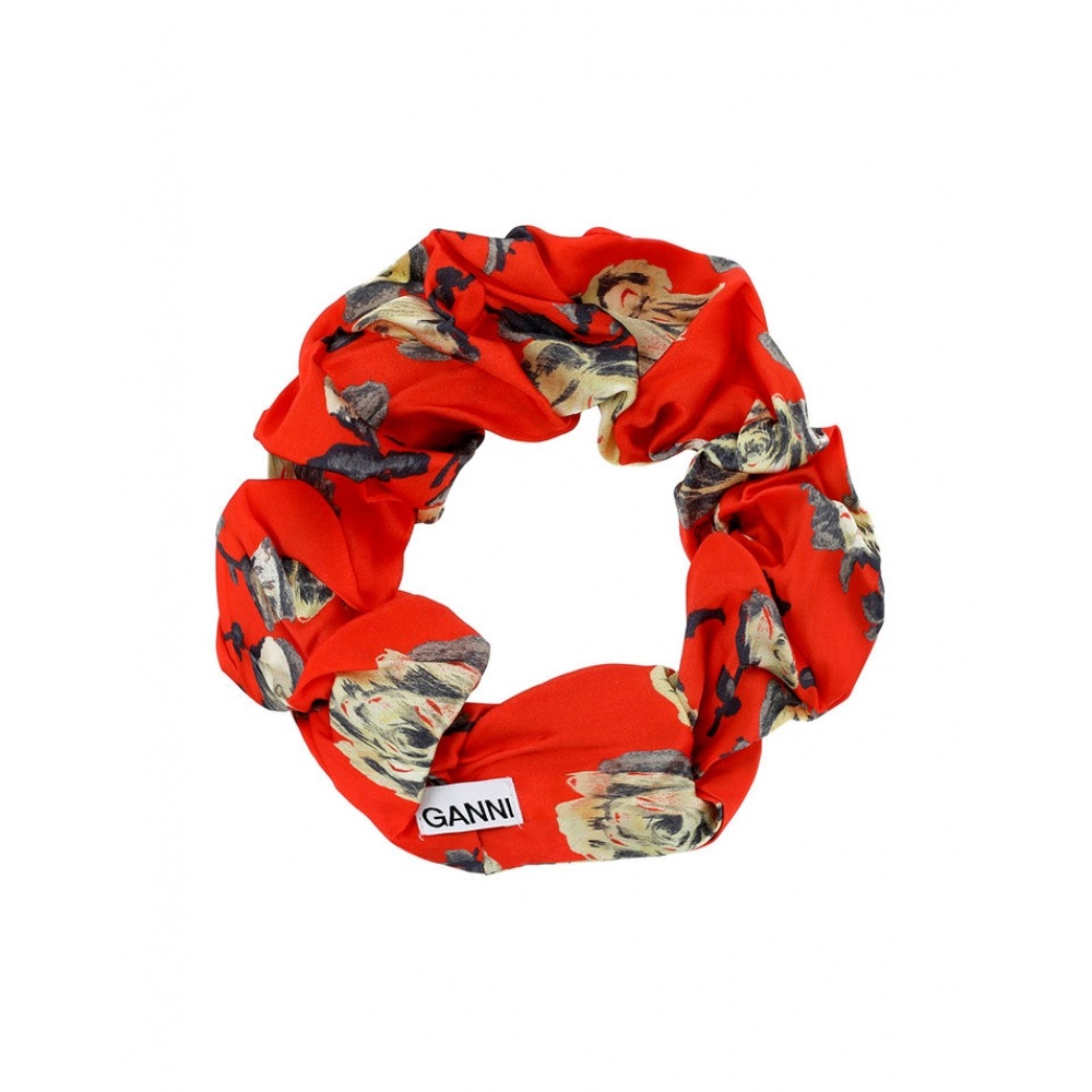 Garni 女性用オレンジ花柄スクランチヘッドバンド (A6247 034)