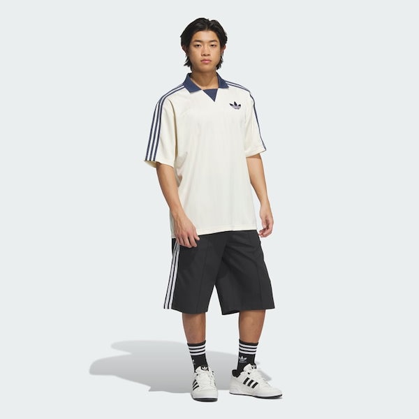 Qoo10 adidas 襟付きゴーリートップ 無地 半袖 ボタン