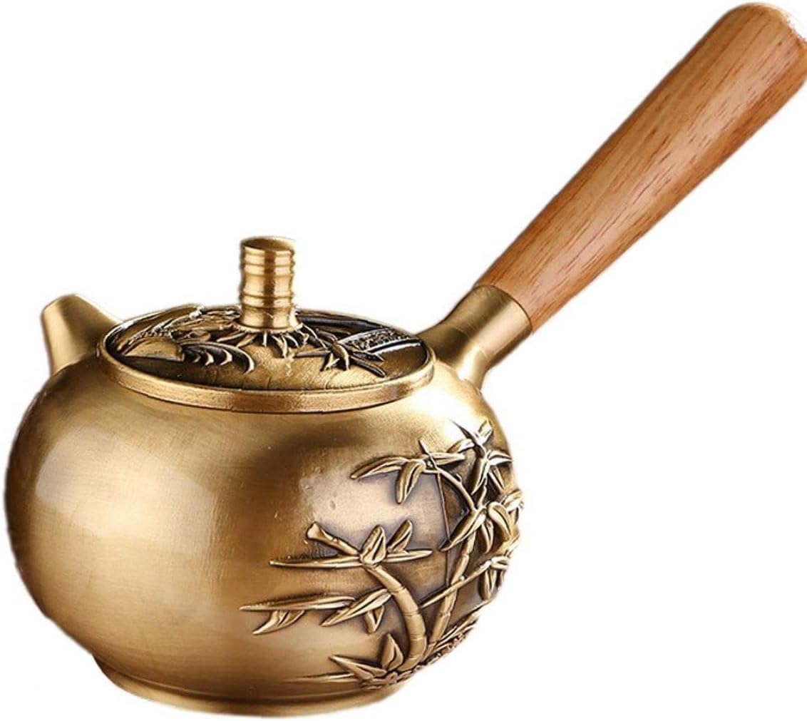 ティーケトル ヴィンテージ 木製ハンドル 小さな ティーポット 熱湯ケトル ティーメーカーケトル 伝統的 茶道 アクセサリ