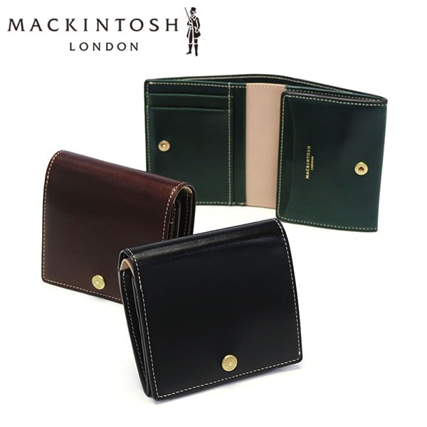 二つ折り財布 メンズ レディース MACKINTOSH LONDON ブランド レザー 軽量 小銭入れ 二つ折り 小さめ コンパクト HERITAGE 中BOX札入 WMKL6060021
