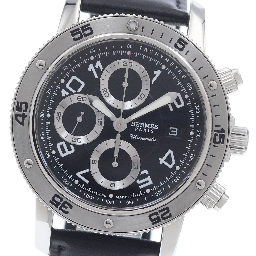エルメス HERMES CP2.910 クリッパーダイバー クロノ デイト 自動巻き メンズ _955456【中古】