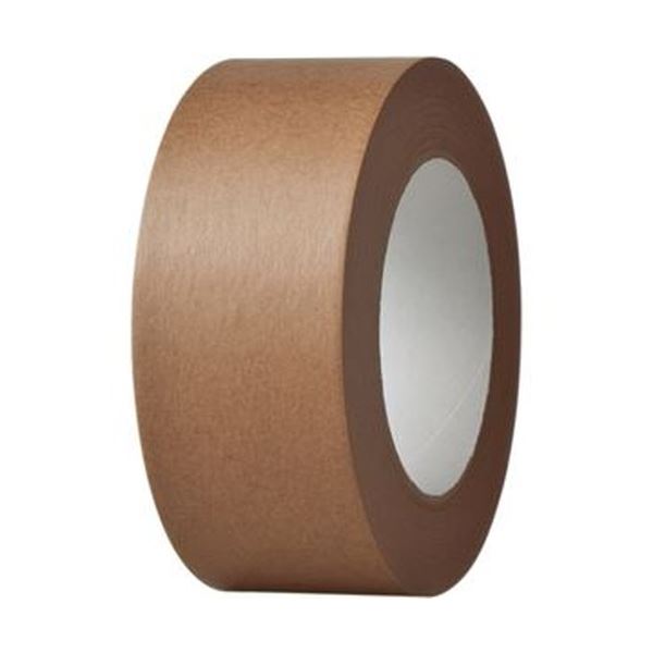 (まとめ) TANOSEE クラフトテープ 重ね貼可能 50mm×50m 茶 1巻 (×30セット)