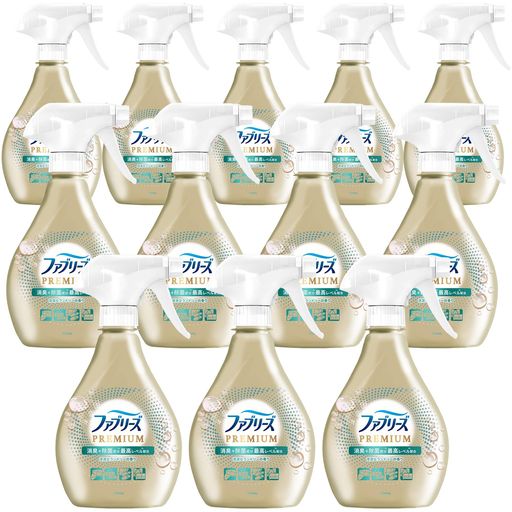 ファブリーズ 消臭スプレー PREMIUM 消臭+除菌成分最高レベル配合 衣類・布製品用消臭剤 清潔なランドリーの香り 本体 370mL×12本 [ケース品]