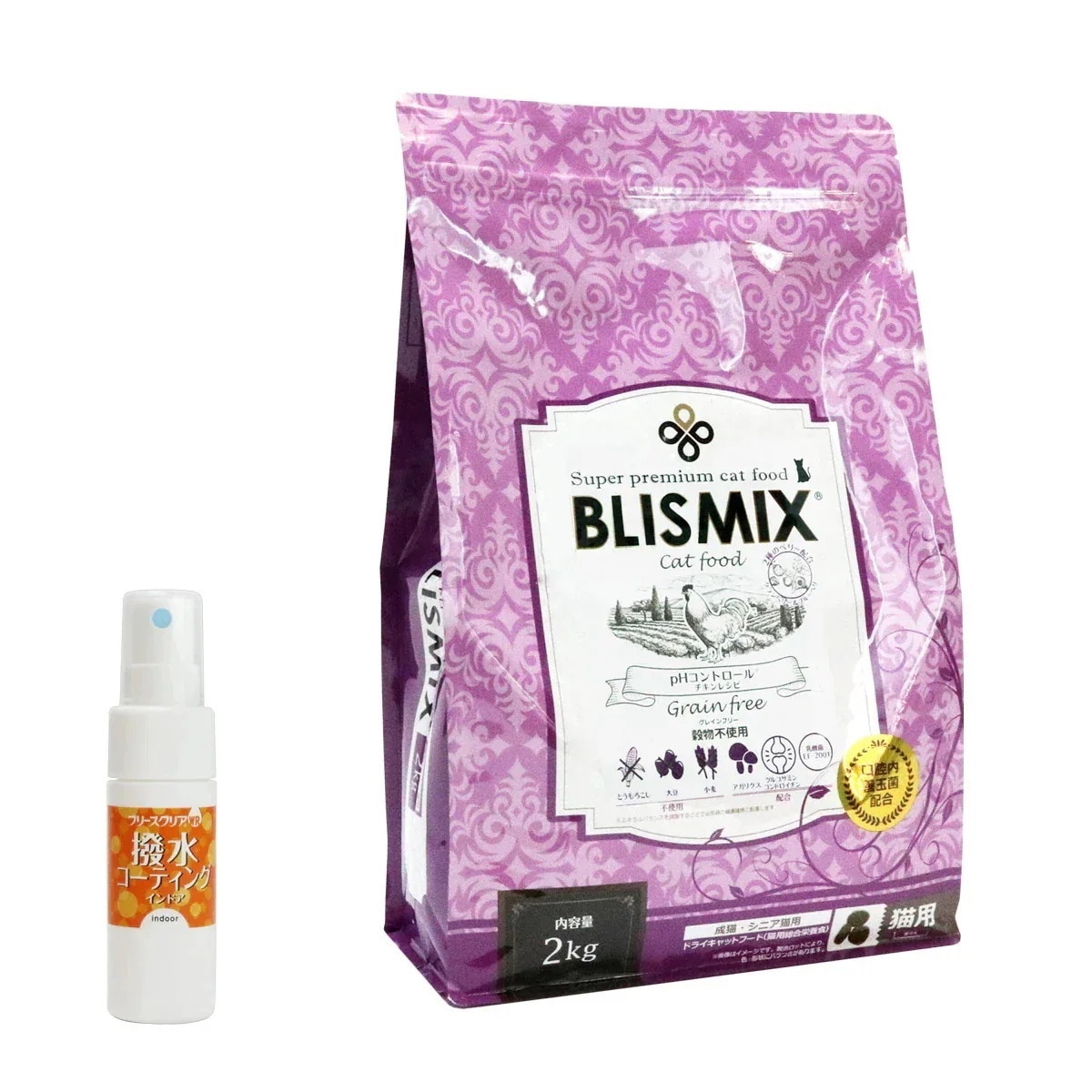 キャットフード pHコントロール チキンレシピ 2kg【撥水コーティングインドア(水回り用) 20ml付き】