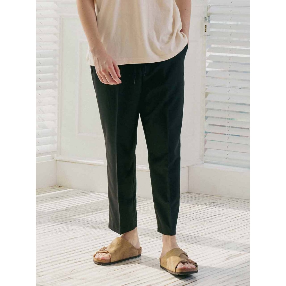 PAPERBOYアンクルワイドスラックスブラック