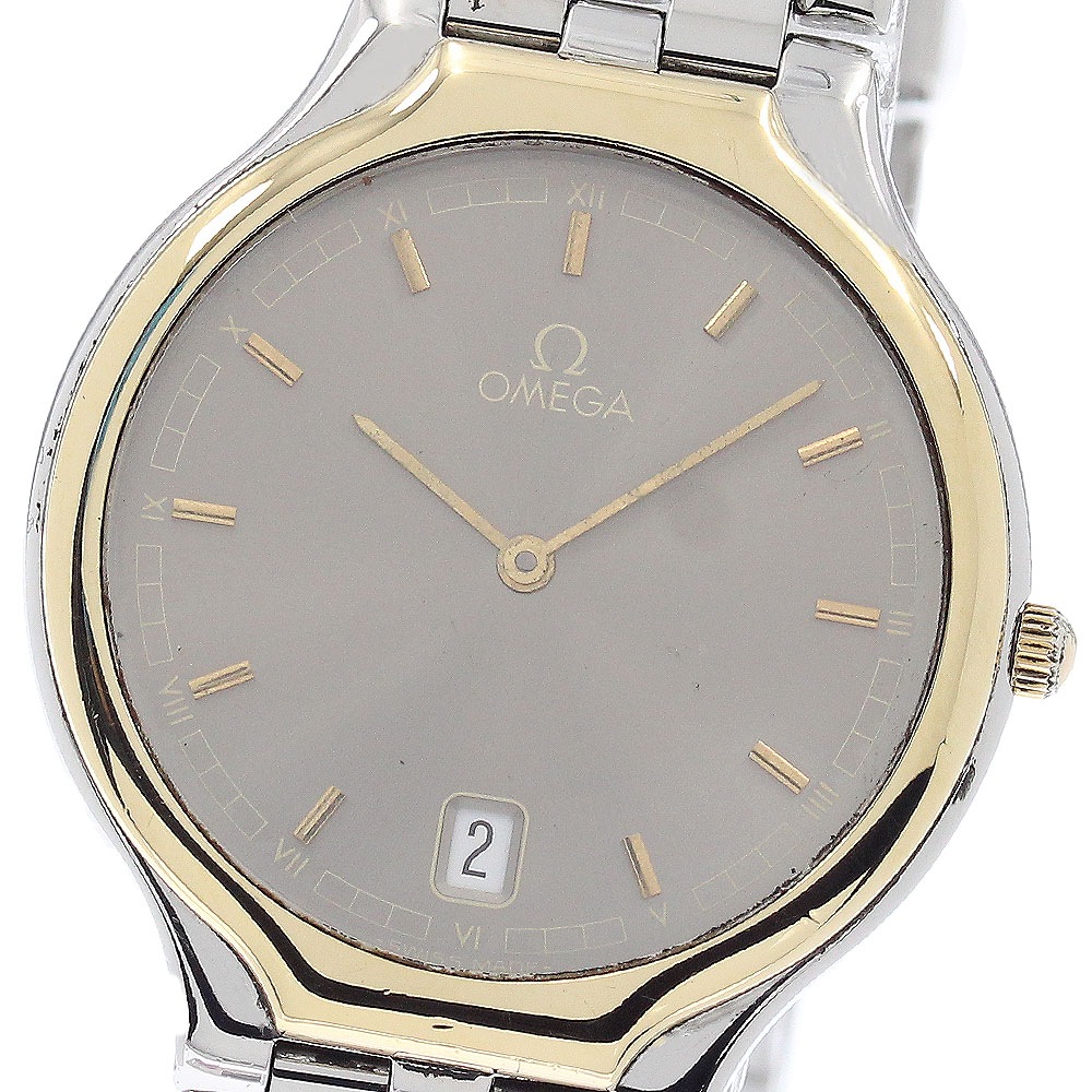 オメガ OMEGA デビル シンボル YGベゼル デイト クォーツ メンズ 保証書付き_948897【中古】