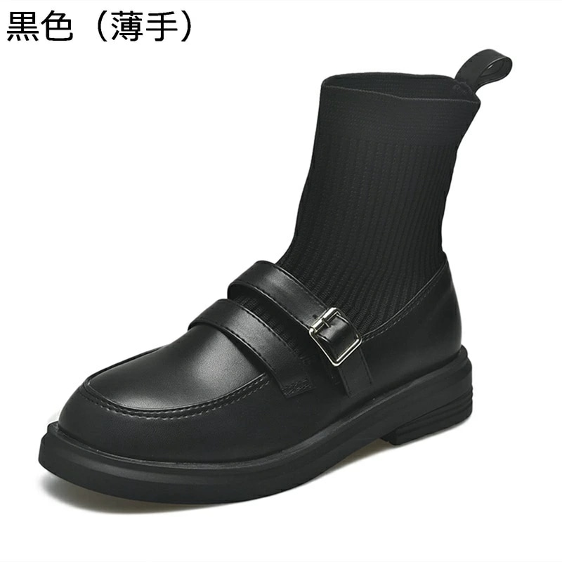 ソックスブーツ ニット レディース ショートブーツ 冬用 秋用 フラット カジュアル ファッション ハーフブーツ アンクル丈 快適 痛くない 歩きやすい 履きやすい 通勤 オフィス 日常