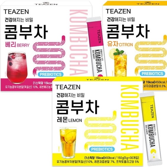 BTS ジョングクpickティーゼンコンブチャ 100包 レモン/ベリ /ゆず から選択