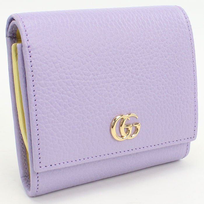 ミディアム ウォレット ダブルG GU91309 二折財布 レザー/ミディアム ウォレット パープル【中古】 レディース