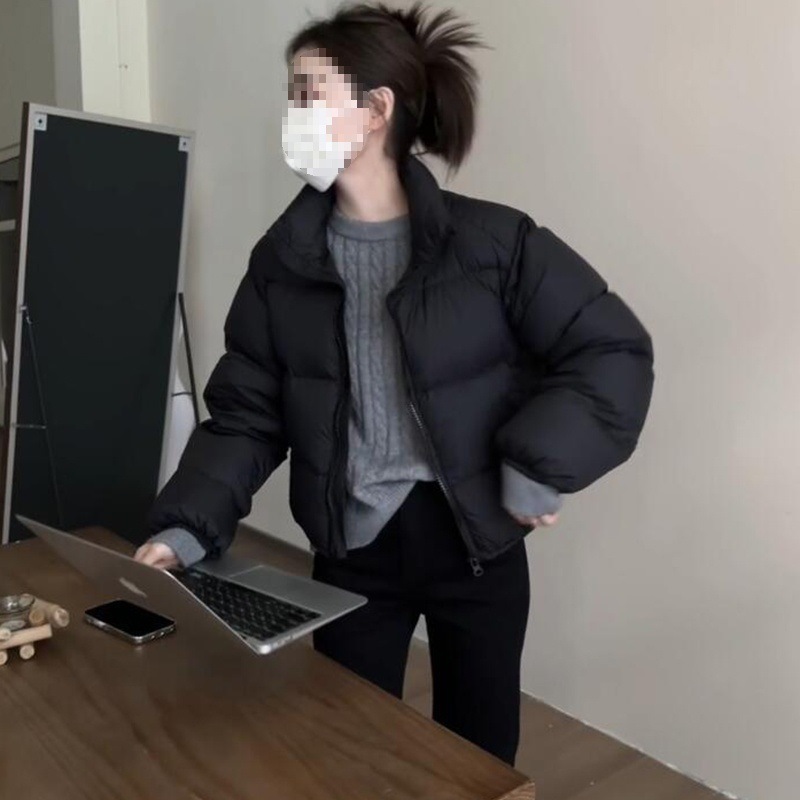 ショート剣道スタイルライトダウンジャケット女性冬新 2025 黒小男ジャケット