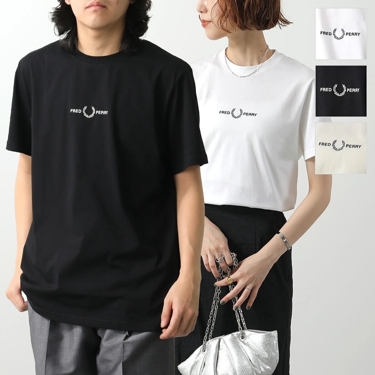 FRED PERRY フレッドペリー Tシャツ EMBROIDERED T-SHIRT M4580 メンズ レディース 半袖 カットソー コットン ロゴ 刺繍 ロゴT カラー3色