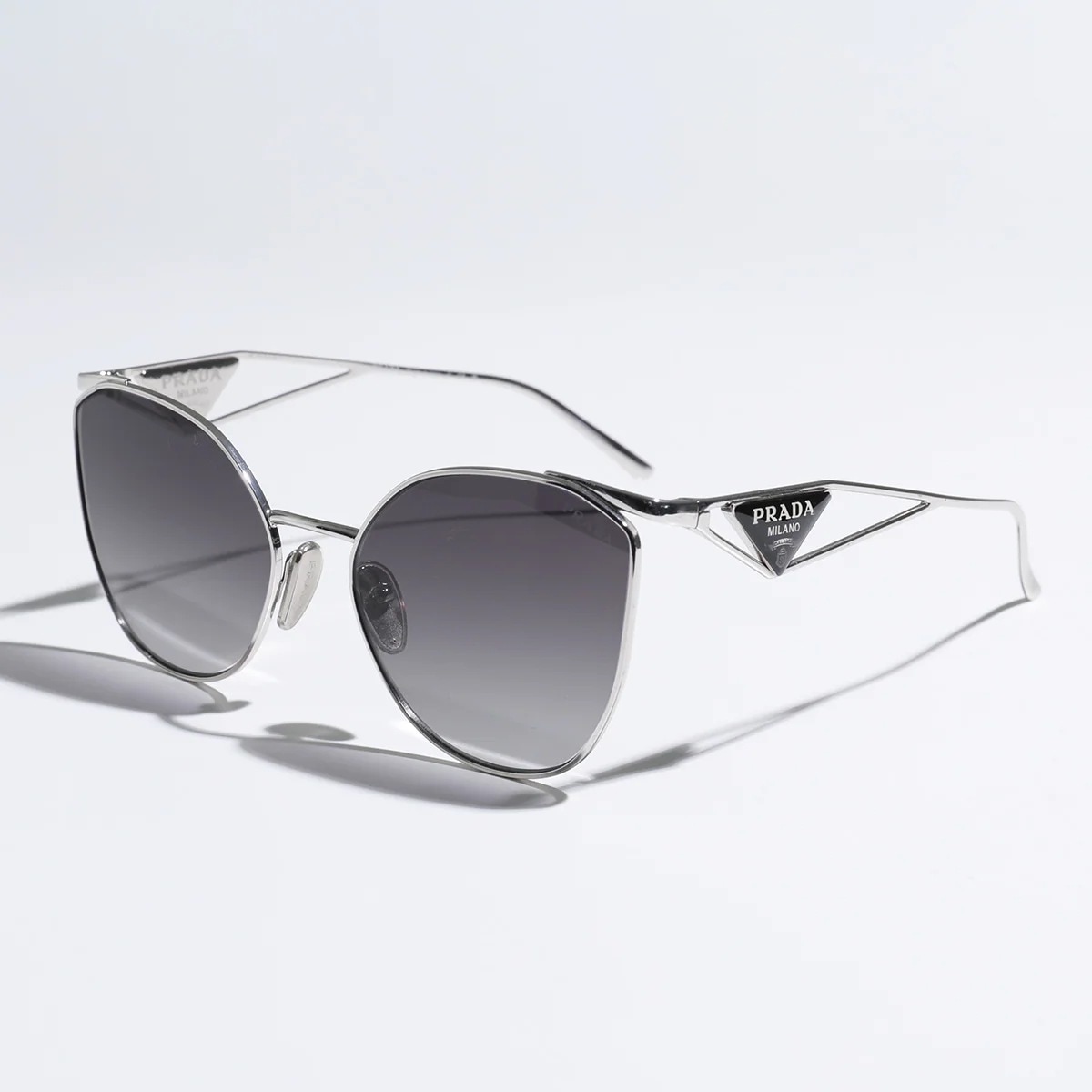 PRADA プラダ サングラス SPR50Z E1BC レディース キャットアイ型 メタルフレーム フルリム トライアングルロゴ アイウェア FE09S SPR