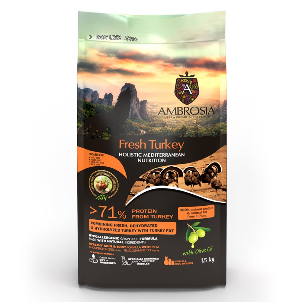 ドッグフード　アンブロシア　犬　ＨＭＮ　ターキー　１．５ｋｇ　ドライ　ＡＭＢＲＯＳＩＡ　ＣＲＣ45―05―99―00―00