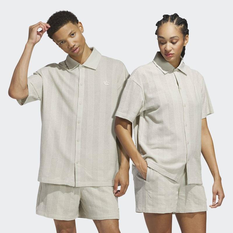 [男女共用] サマーニットシューティングトップ（ジェンダーニュートラル）（JP0653）アディダスオリジナルニットシャツ