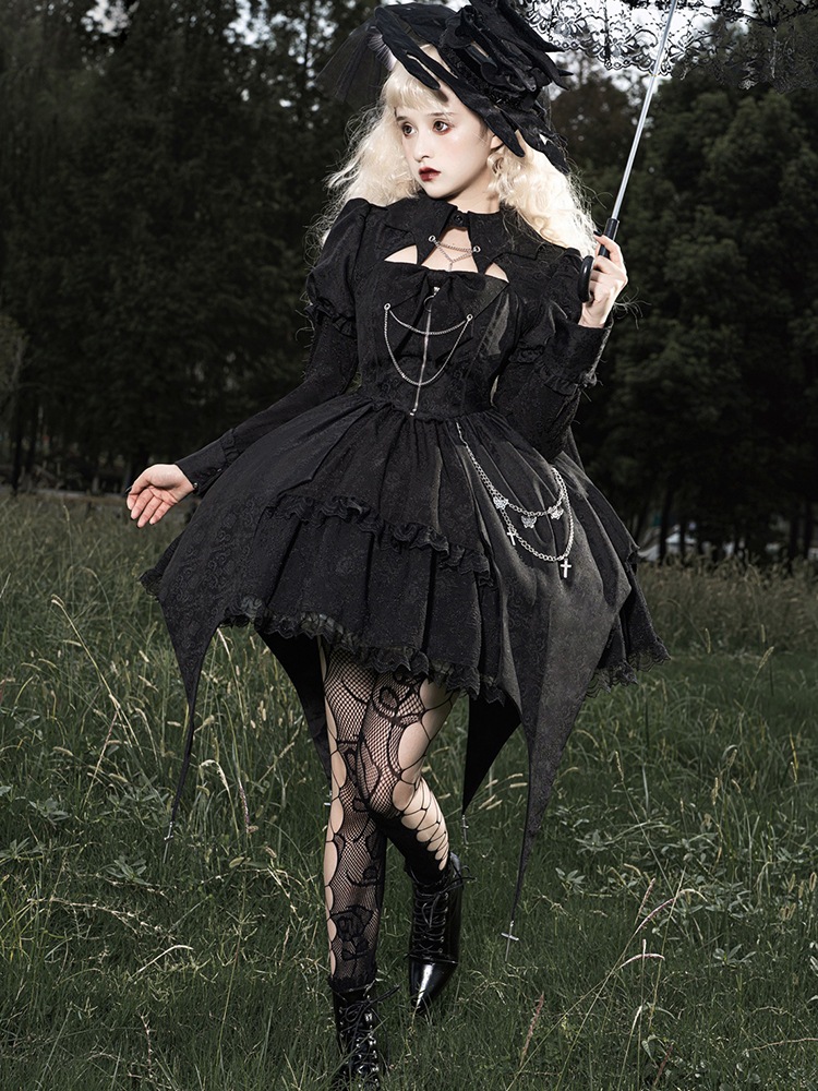 ロリータドレス ハロウィン衣装 Cos 服 デイリー ゴシック オプ ダークスタイル ロリータ ドレス 秋