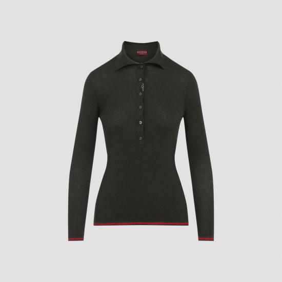 GUCCI Women Polo Shirts 810315 XKD8J 3450 FOREST GREEN