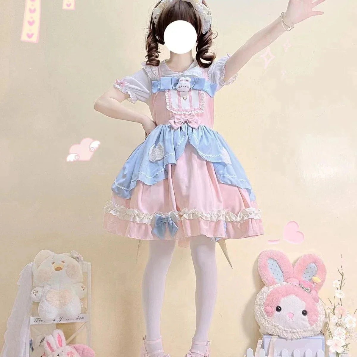 【急速出荷!】【ハニーちゃんにゃ】JSKキャミソールウォーマーオリジナル甘めLoスカート