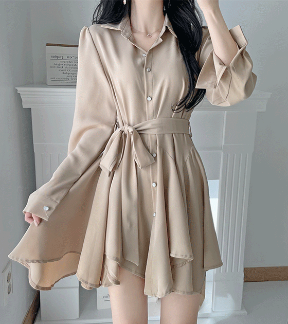 シャツリボンミニワンピース 4,590円