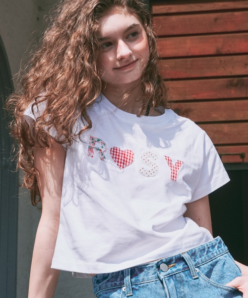 ROSY APPLIQUE CROP T SHIRT WHITE 5,611円