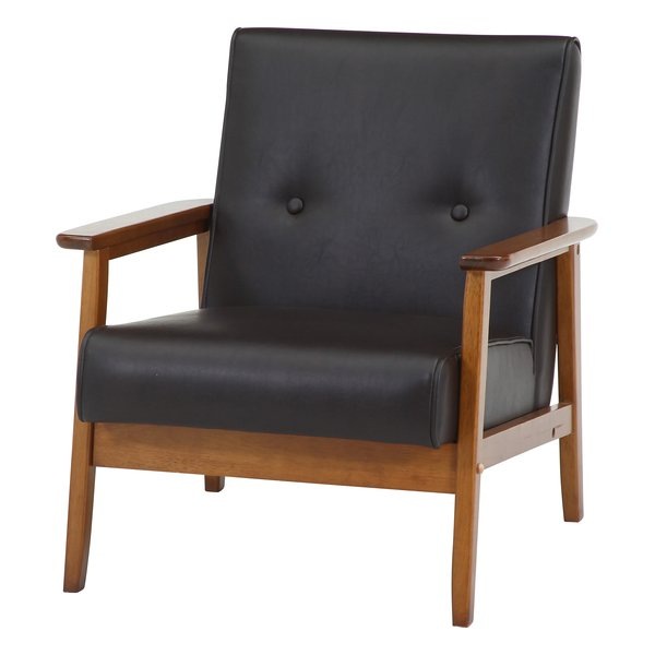 バイキャストPUソファ ミート 1人掛け/ダークブラウン 71730