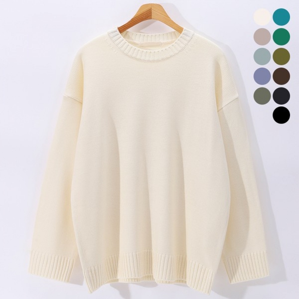 (ジュアンス) オーバーフィット 11色デイリーセンシビリティラウンドニット DRSW7540 4,990円