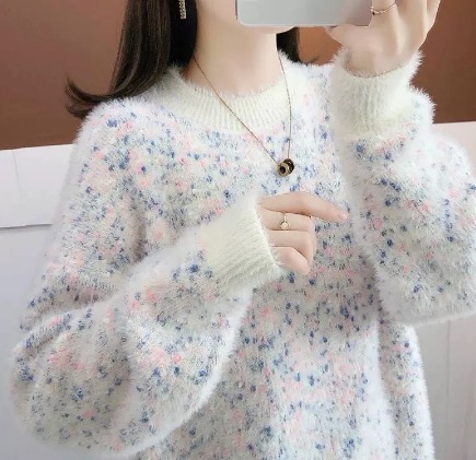 キュート柄入りニット トップス ニット セーター 長袖 個性的 大きいサイズ ゆったり S M L XL 2XL 3XL かわいい 可愛い シンプル カジュアル ポップ おしゃれ かっこいい